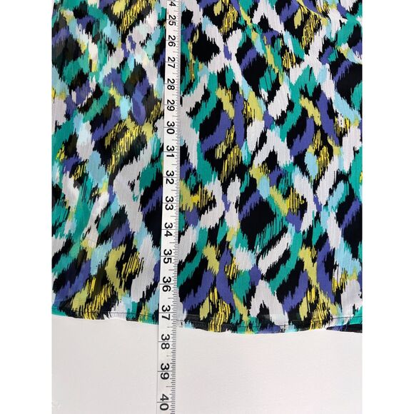 Merona Women's Multicolor Print Knee Length Dress Tie Belt Polyester Size L - Picture 11 of 12